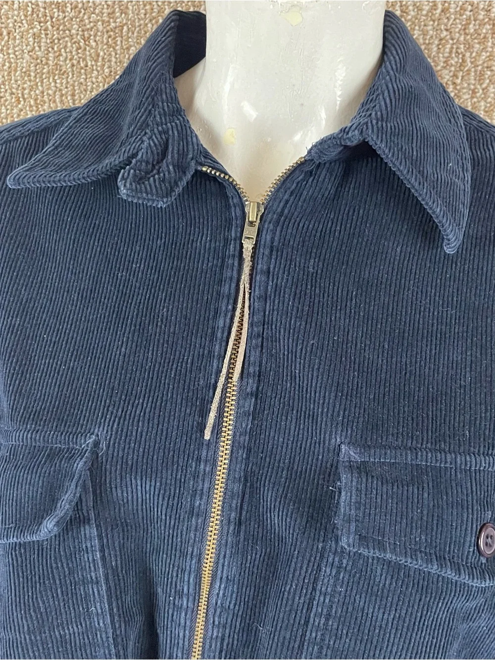 Vintage Eddie Bauer Jacket Shacket Womens L Oversized Blue Corduroy Pullover 90s